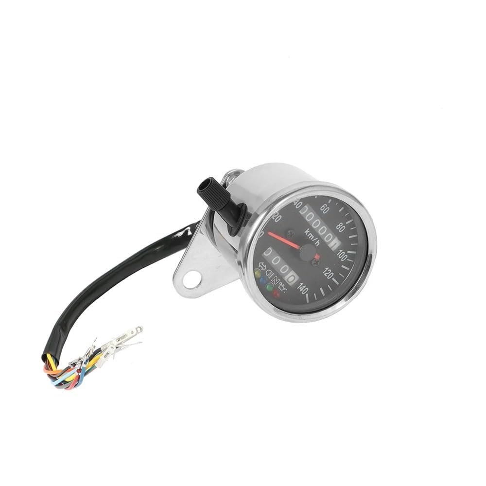 Compteur kilométrique Moto Rétro-éclairage Double Odomètre 0-140 KM/H Compteur De Vitesse Tachymètre Vintage Compteur De Vitesse Universel Velomètre Odomètre pour Moto