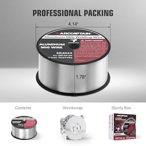 Image of ARCCAPTAIN Silicon Aluminum Welding Wire ER4043 .030 inch Mig Welding Wire, 1 Pound Spool (Pack of 2)