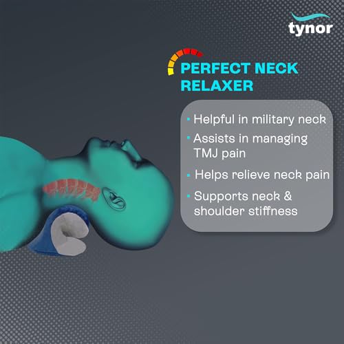 Image of TYNOR Neck Corrector & Relaxer, for Men & Women, Ergonomic Neck Support for Pain Relief & Relaxation, for Posture Alignment | Universal Size, 1 Unit (Blue)
