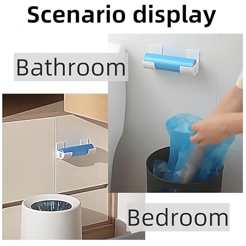 HJYDGJ 8er Wandmontierter Müllbeutelhalter Nein Stanzen Küchen Organizer Müllbeutelhalter Wandmontierter Wand Montierter Müllsack Spender Organizer Einstellbare Länge Müllbeutelspender Selbstklebender
