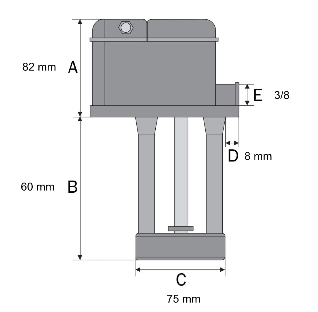 SMI Kühlmittelpumpe 60 mm Eintauchtiefe für Bandsägen, Drehmaschinen, Kreissägen, Fräsmaschinen