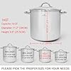 HOMICHEF 16 Quart LARGE Stock Pot with Glass Lid - NICKEL FREE Stainless Steel Healthy Cookware Stockpots with Lids 16 Quart - Mirror Polished Induction Cooking Pot #3
