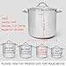 HOMICHEF 16 Quart LARGE Stock Pot with Glass Lid - NICKEL FREE Stainless Steel Healthy Cookware Stockpots with Lids 16 Quart - Mirror Polished Induction Pot - Commercial Grade Soup Pot