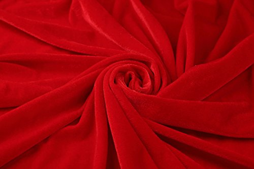 OurLore Unisex Full Length Hooded Robe Cloak Long Velvet Cape Cosplay Costume 59 inch(Red(Lace)) - Thumbnail 2