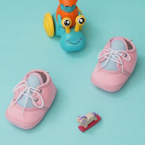 Image of Neska Moda 6 To 12 Months Baby Boys & Baby Girls Cute Soft Cotton Pre-Walker Lace Booties-BT4713