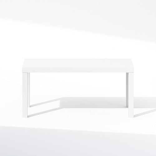 Miniatura 5 de Furinno Soporte de TV simplista, centro de entretenimiento moderno, mesa de TV triple gruesa, consola de TV para TV de hasta 40 pulgadas, para sala