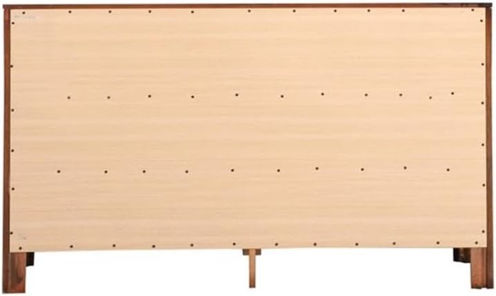 BOWERY HILL Transitional 6 Drawer Dresser, 58 in Wide, Engineered Wood with Cherry Veneers, Nickel Hardware, Fully Assembled Double Dresser for Bedroom Storage