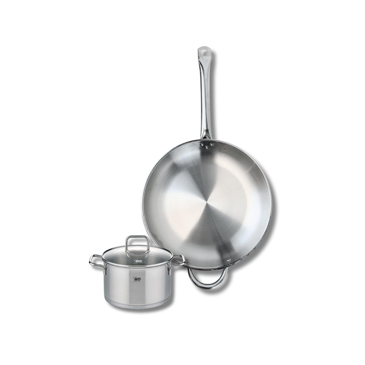 Elo Profi 9698650 2-Piece Cookware Set of 1 Frying Pan 32 cm and 1 Saucepan 16 cm Elo Profi Citrin, Stainless Steel, Induction