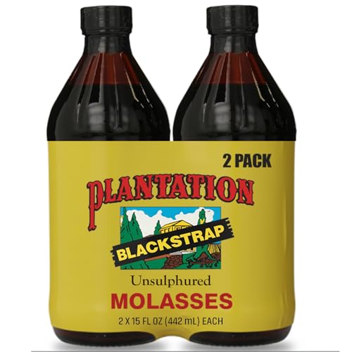 Plantation Blackstrap Molasses 2 Pack (2 × 15 oz) – Unsulphured, Robust Flavor for Baking, BBQ, Baked Beans & Drinks; Natural Sweetener.
