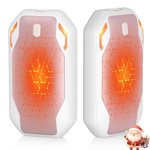 PHEJIE Scaldamani Elettrico, 2 Pack Scaldamani Ricaricabile Portatile, 3 Livelli di Temperatura da 40-55°C,6000mAh Scaldamani Ricaricabile Unisex per Interni Esterni Golf Campeggio Regali Invernali