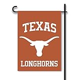 BSI PRODUCTS, INC. - Texas Longhorns 2-Sided Garden Flag and Plastic Pole with Suction Cups - UT...