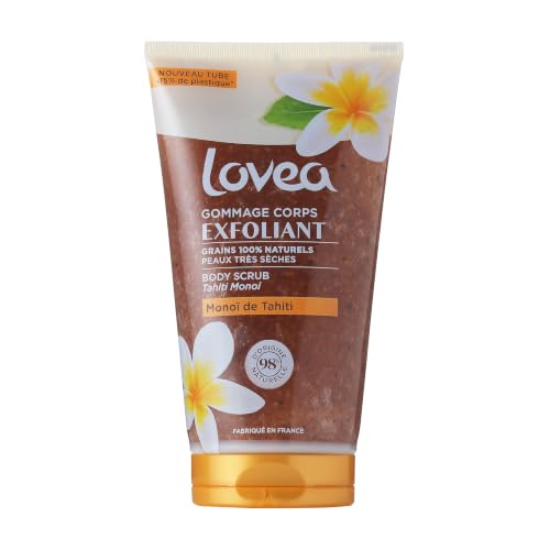 LOVEA - Gommage Corps - Monoï de Tahiti - Exfolie, Lisse & Adoucit - Texture Fondante - Grains Doux - 98% d'Origine Naturelle - Vegan...