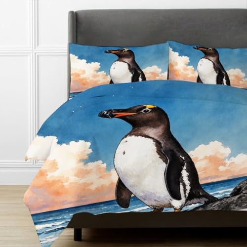 Housse de couette 90x190 pingouin lavable en machine sans repassage - 4