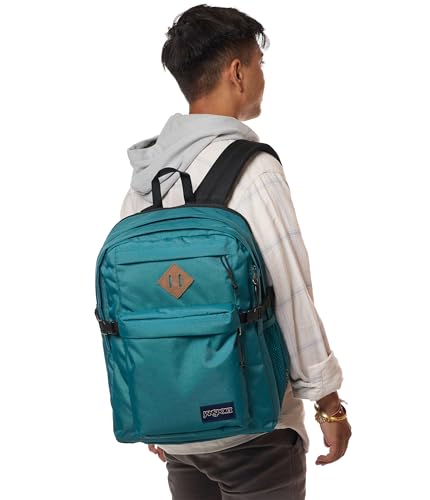 Image of JanSport Main Campus Backpack - Travel or Work backpack w 15-Inch Laptop Sleeve and Dual Water Bottle Pockets, Emerald Pool