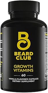 Beard Club - Beard Growth Vitamins - Grow A Thicker Fuller Beard, Fill in Patches - Biotin, Minerals, Multi-Vitamins that Support and Stimulate Healthier Facial Hair Growth and Testosterone Production