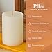 Simply Soson 3x4 inch Ivory Pillar Candles Set of 6, Smooth Texture, Unscented Ivory Candles, Dripless Candles, 3 inch Pillar Candles Ideal as Wedding, Parties, Spas, Dinner, Home Decoration, Church