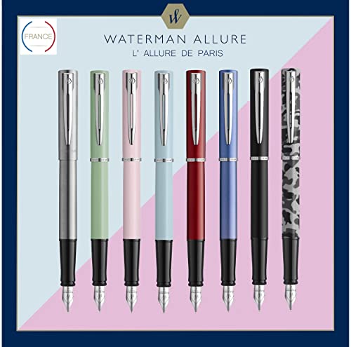 Image of Waterman Graduate Allure Fountain Pen, Red Lacquer, Fine Nib, Blue Ink, Gift Box