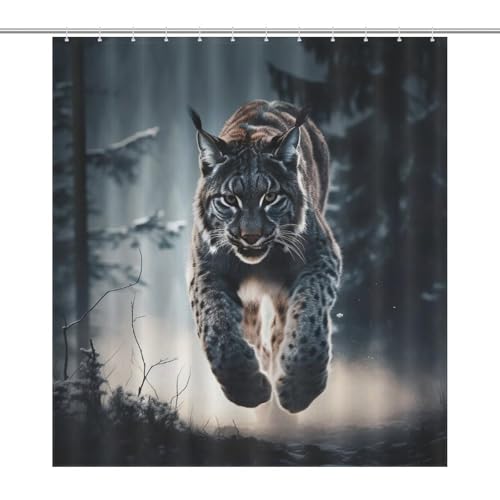Rideau de douche imperméable Lynx en polyester tissu lavable - 168x183 cm - 7