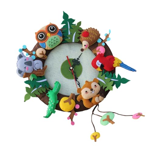 Lurrose 1 Set of Handmade Clock Supplies Animal Wall Clock Decor Safe DIY for Boys and Girls