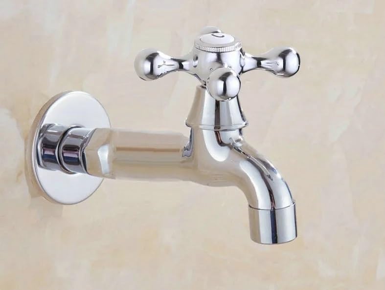 Robinet de cuisine mural chrome poli ZH1YFD au design épuré et durable