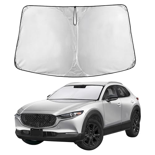 Image of Autovir Windshield Sun Shade Fit for 2019-2024 2025 2026 Mazda CX-30 Sunshade, Front Car Window Shades Sun Visor, Blocks UV Rays & Heat, Car Accessories