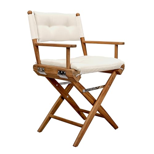 Whitecap 61043 Teak Director's Chair W/Cream Cushion 18