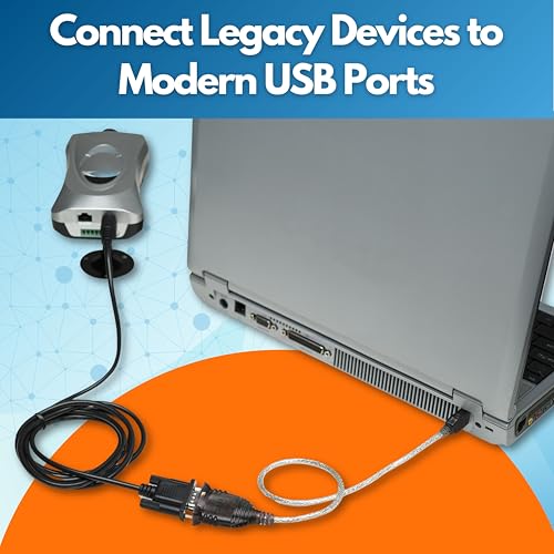 Image of Manhattan USB to RS232 Serial Adapter Converter - Long 18 Inch Cable Cord, 24 AWG - Connects Serial Device to a USB Port, FTDI Chipset, Compatible with Window, Linux, Mac - 3 Year Mfg Warranty-205153