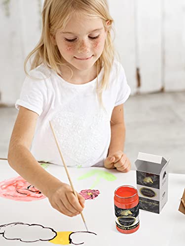 Myartscape Vermilion Acrylic Paint - 300Ml Bottle (10Oz) - Artist Quality - Lightfast - Heavy Body - Vibrant Color - Great Tinting Strength - Professional Grade Paints #TOP4