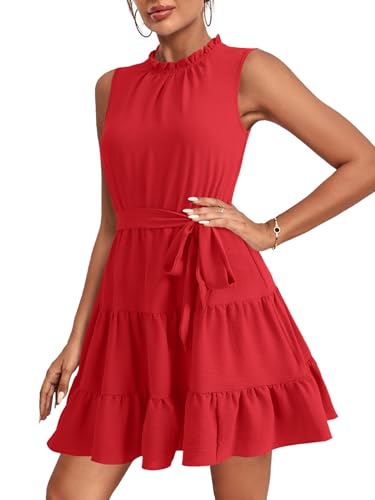 Image of Umenlele Women's Ruffle Casual Mini Dress