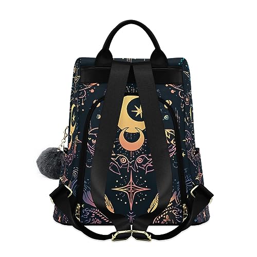 Image of ALAZA Moon Stars Alchemy Witch Backpack Purse for Women Anti Theft Fashion Back Pack Shoulder Bag