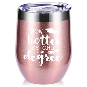 momocici Now Hotter by One Degree 12 OZ Wine Tumbler.Graduation Gifts. Gift for College and High School Graduates…