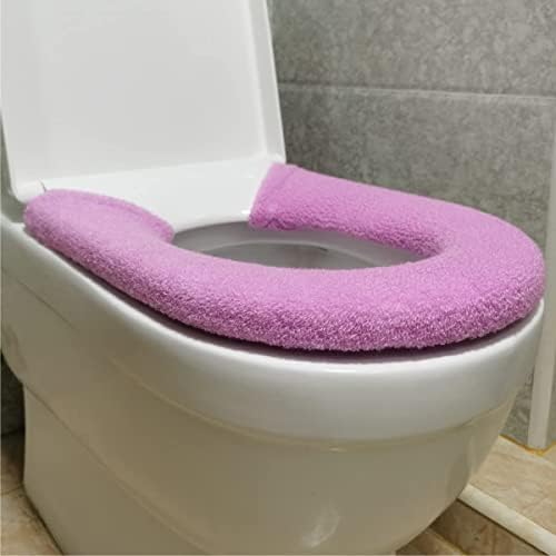 Gukasxi 3 pcs Soft Thicker Toilet Seat Warmer Cover, Button Style 3