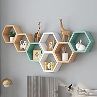 Amazon｜六角形セット、壁掛けハニカムファームハウス収納棚、寝室