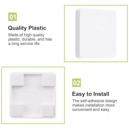 Plaques murales vierges plastique blanc 60x60 cache interrupteur sans vis - 5