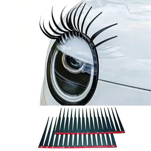 2 PCS Eyelash Decal for Car Headlight for Mini Paceman R61 Cooper/D/S/SD/JCW 3-Door 2013-2016,Eyelid Headlamp Eyebrows,False Eyelashes Fake Eye Lash Sticker