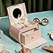 Vlando Kids Musical Jewelry Box for Girls with Drawer, Music Box with Ballerina and Stickers for Birthday Bedroom Decor, Gifts for Girls Kids - Pink