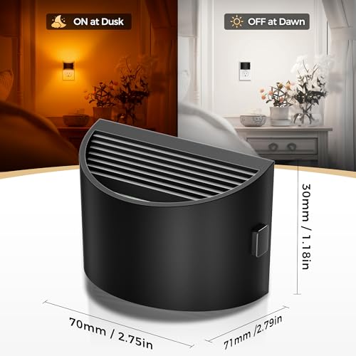 Image of DORESshop LED Night Light[4 Pack], Night Lights Plug into Wall, 3 Level Brightness Adjustable Plug in Night Light, Dusk to Dawn Sensor, Nightlights for Adults, Bedroom, Bathroom, Hallway, Amber