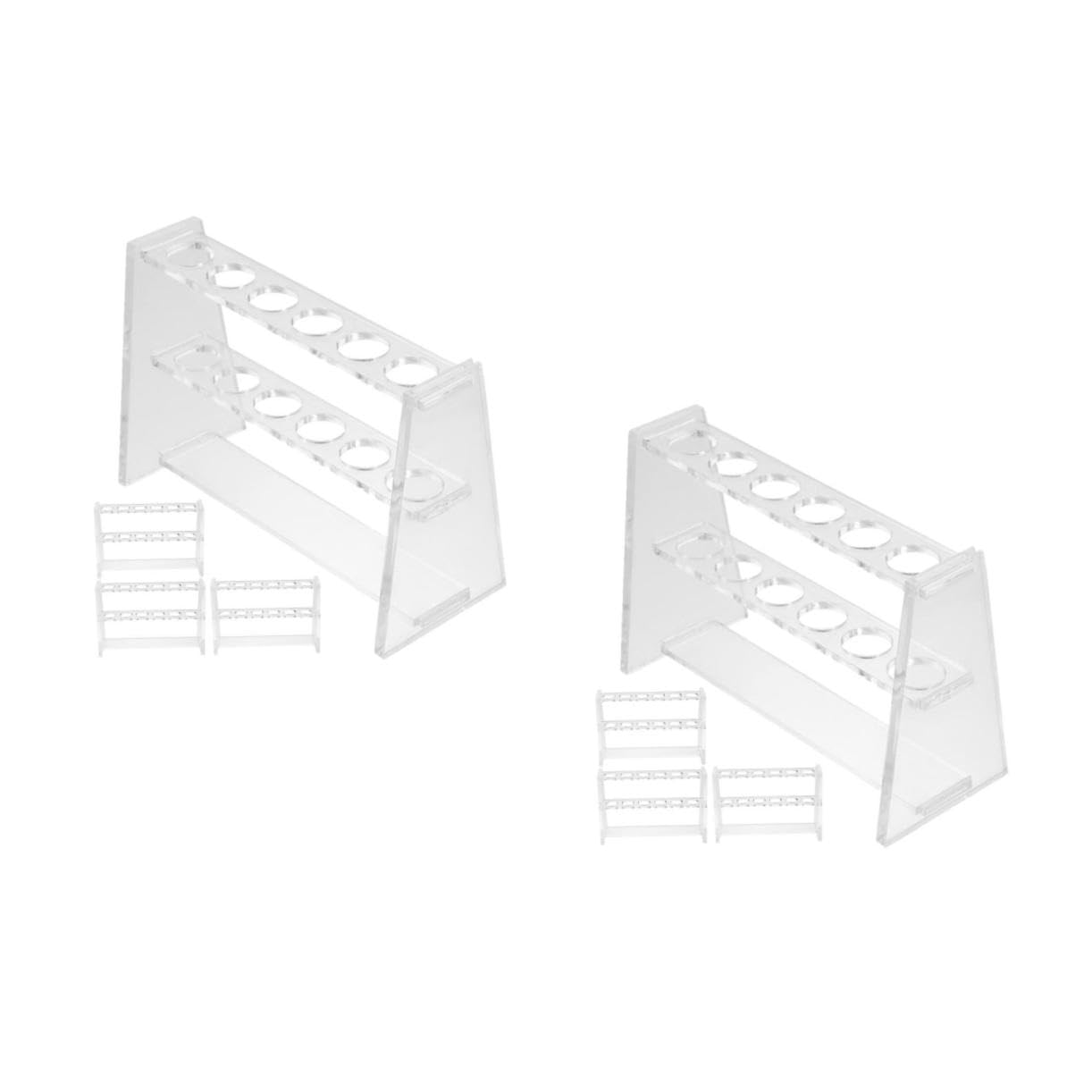 PRETYZOOM 8 Pezzi Supporto Trasparente per Provette Portaprovette con Organizer Laboratorio per Chimica e Biologia Struttura Stabile per Gestione Efficiente Campioni