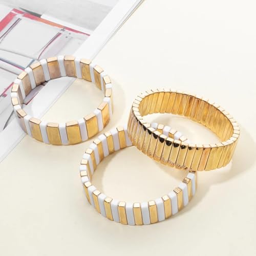 Pulseras boho de abalorios y brazalete elástico mano para hombre y mujer 6
