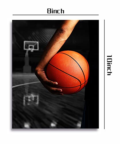 Huagreny Basketball Wall Art Painting, Gift For Basketball Fans, Suitable For Places Room, Living Room, Gym, Bathroom, Toy Room,  Set Of 4, 8 X10 Ins Unframed  #TOP1
