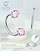 OUFER Horseshoe Nose Rings Studs, 316L Surgical Steel Double Shiny Pink CZ Nose Rings For Women, 20G 7MM Internally Threaded Cartilage Earrings, Lip Eyebrow Helix Ear Piercing Jewelry