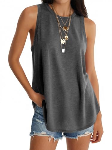 Image of UNCLECAT Womens Oversized Long Tank Tops Summer Sleeveless Tunic Tops