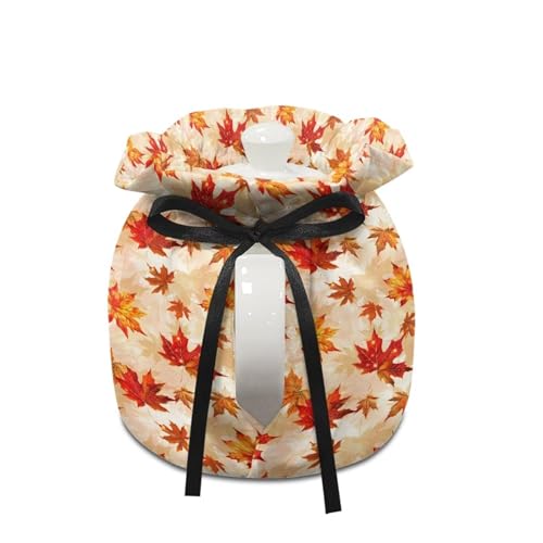 Image of Autumn Tea Cozy Dust Cover for Kitchen Kettle Maple Leaf Tea Pot Cosy Insulated Tea Kettle Cover Breakfast Warmer Machine Washable Fall Thankshiving Decor Kitchen Accessories