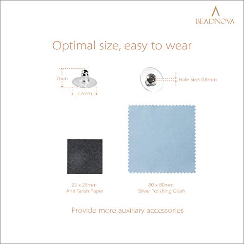 Beadnova Earring Backs Replacements Earring Backing Silver Plated Pierced Hypoallergenic Earring Backs Stoppers Safety Bullet Clutch Earring Backs With Pad For Posts (120Pcs) #TOP2