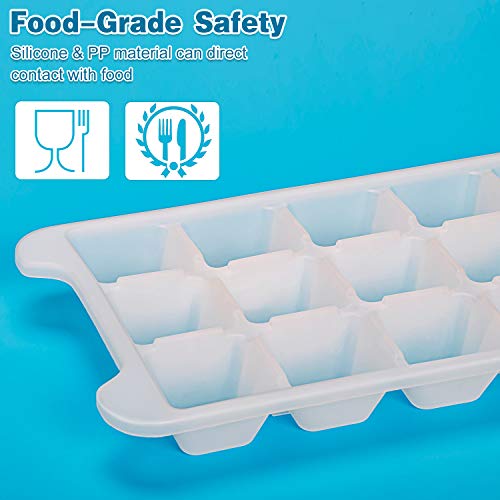 Bandeja de cubo de gelo WETONG pacote com 4 – 72 cubos de gelo trapezoides, conjunto de recipientes