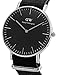 Daniel Wellington Classic Cornwall, Reloj Negro/Plateado, 40mm, NATO, para Hombre