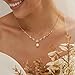 Maxcate Pearl Necklaces for Women Trendy Dainty 14k Gold Plated Single Pearl Necklace Simple Drop Charm Zirconia Pendant Wedding Bride Bridesmaid Necklace Gold Jewelry for Women Gifts Accesory