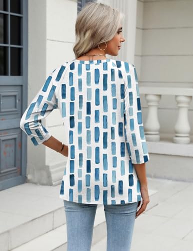 Image of Zeagoo 3 /4 Length Sleeve Womens Tops Casual V Neck Shirts Soft Basic Tees Business Work Blouses