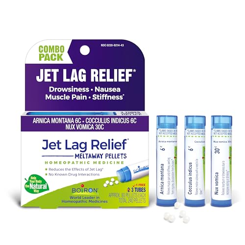 Boiron Jet Lag Relief Kit - Travel Essential for Relief from Nausea, Stiffness, Muscle Pain, and...