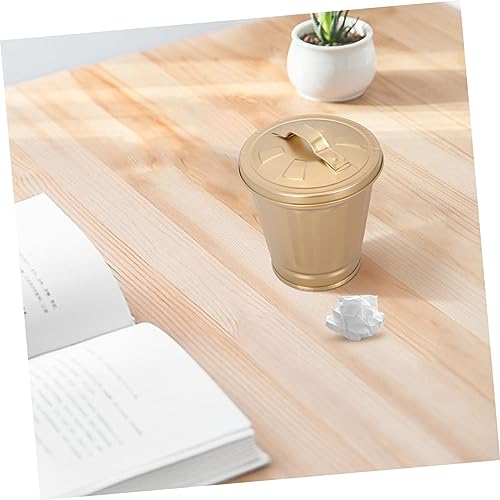 ABOOFAN Mini Caneca de Basura de Escritorio Rectangular con Tapa miniatura 6
